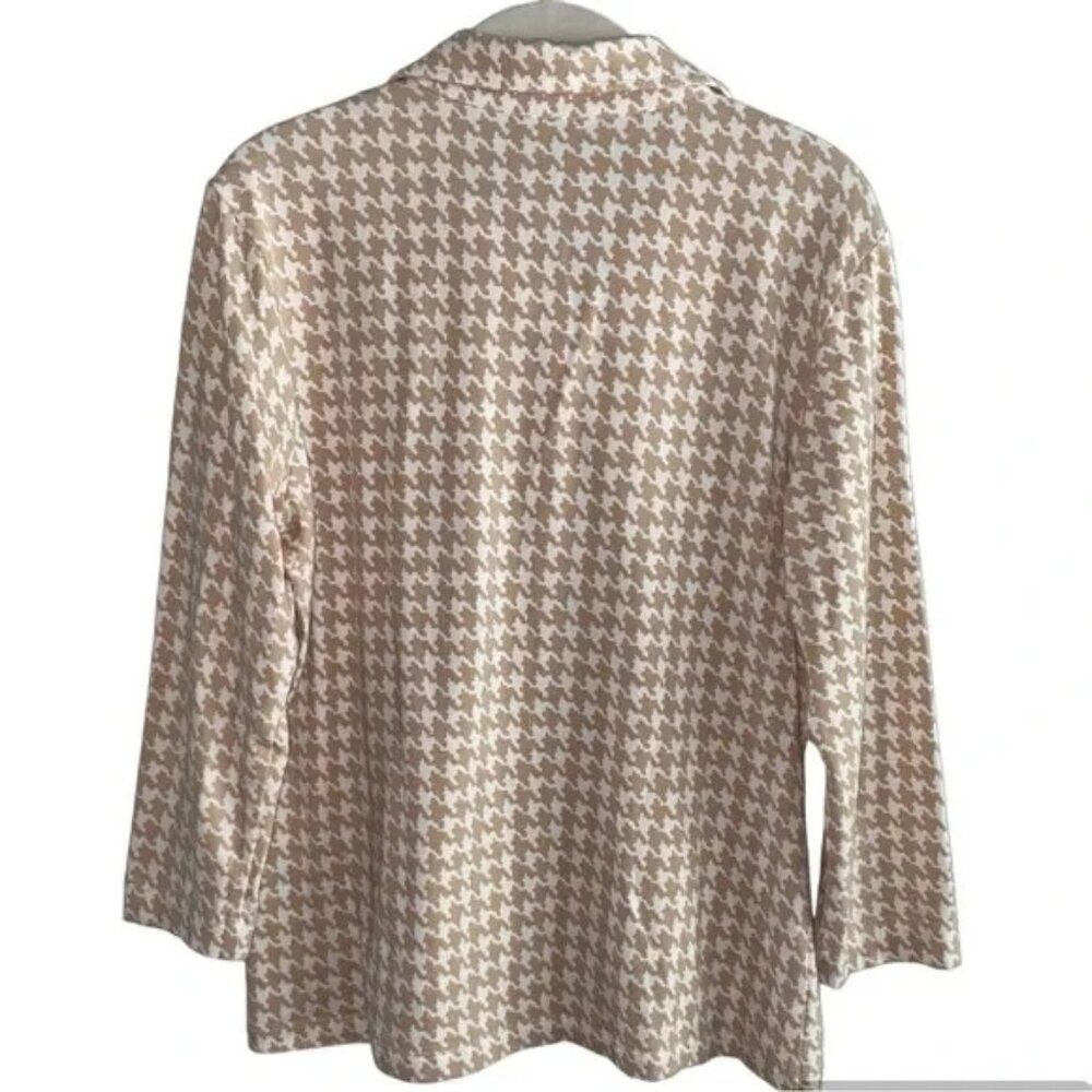 J. Mclaughlin Houndstooth 1/2 Button Pullover Shi… - image 2